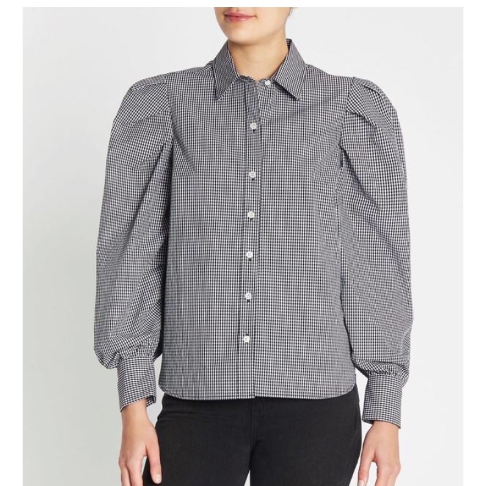 FRAME DENIM EXTREME GINGHAM BLOUSE